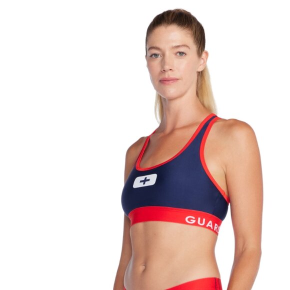 Speedo Women's Guard Racerback Top and Bikini Bottoms Navy/Red l Size Small - Picture 1 of 8